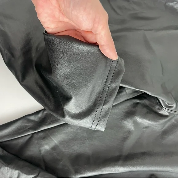 Ci Sono Black Faux Leather High-Waist Leggings Size S – Moto Biker Y2K Edgy Pant - Picture 2 of 7